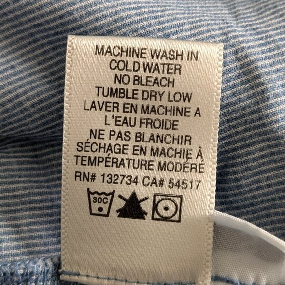 Cloth & Stone Top Women's Small Ombre Blue Corduroy Button-up Raw Hem Roll Tabs - Picture 14 of 16